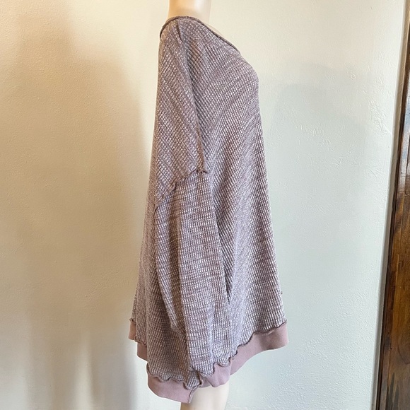 Free People We The Free So Fresh Oversized Slouchy Thermal Chestnut Sz Medium - Picture 8 of 10